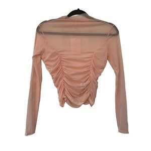 Missguided Mesh Mock Neck Ruched Top 6